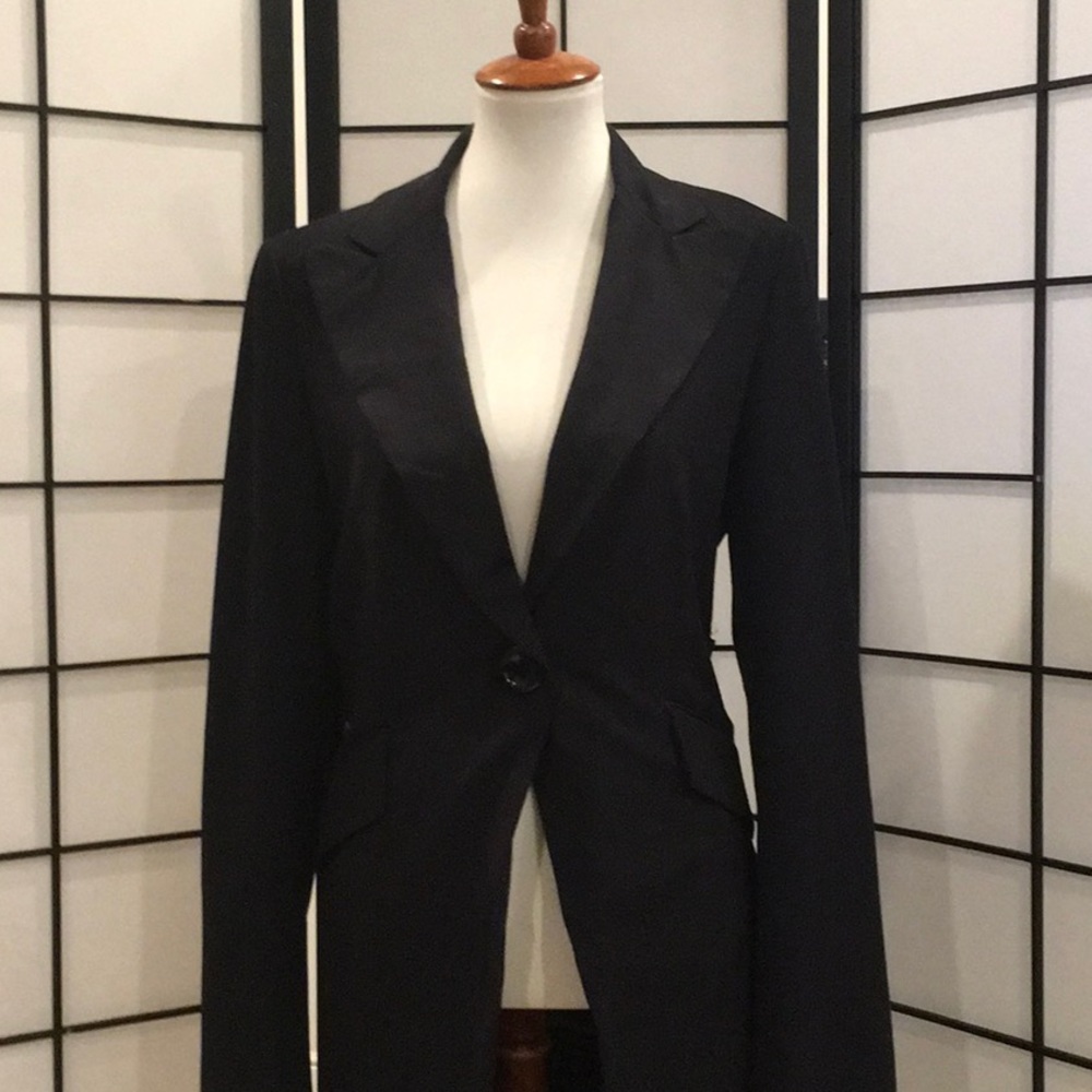 Long black/grey pinstripe blazer LNWOT.